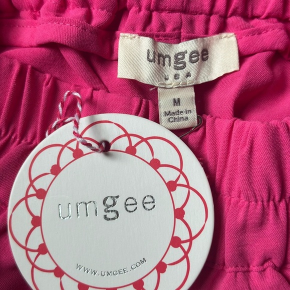 Umgee Pink High Waist Women's Shorts Ruffle trim Oversized Medium - Picture 3 of 13